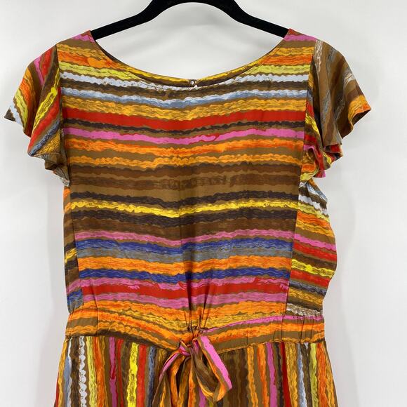 Anthropologie Eva Franco Carnival Multicolor Striped Tie Waist Romper Womens S - Picture 3 of 9